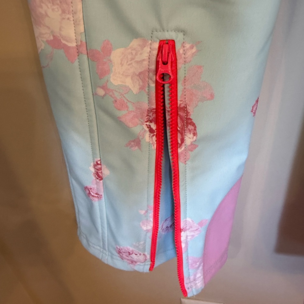 LoveShackFancy x Bogner Fire + Ice Ski Pants Quiet Tide Blue/Pink Floral Print - Picture 15 of 16